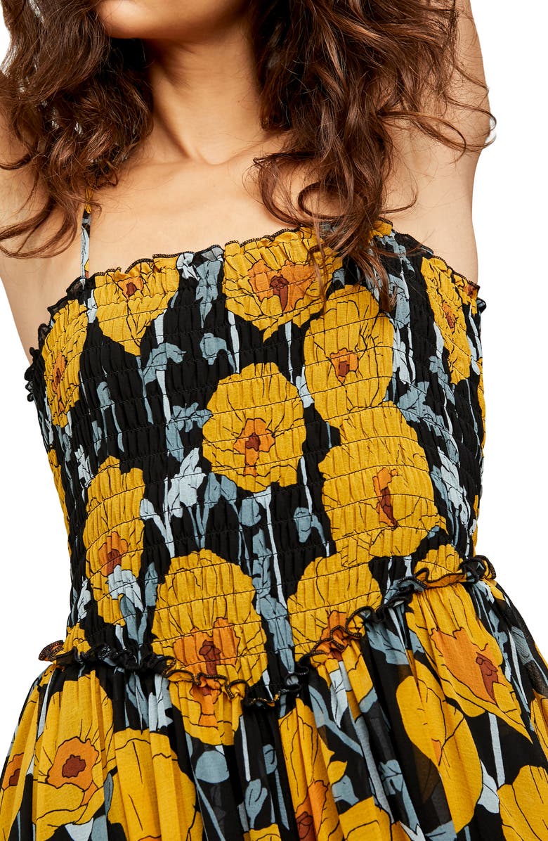 Free People Sophia Smocked Sleeveless Jumpsuit, Alternate, color, 