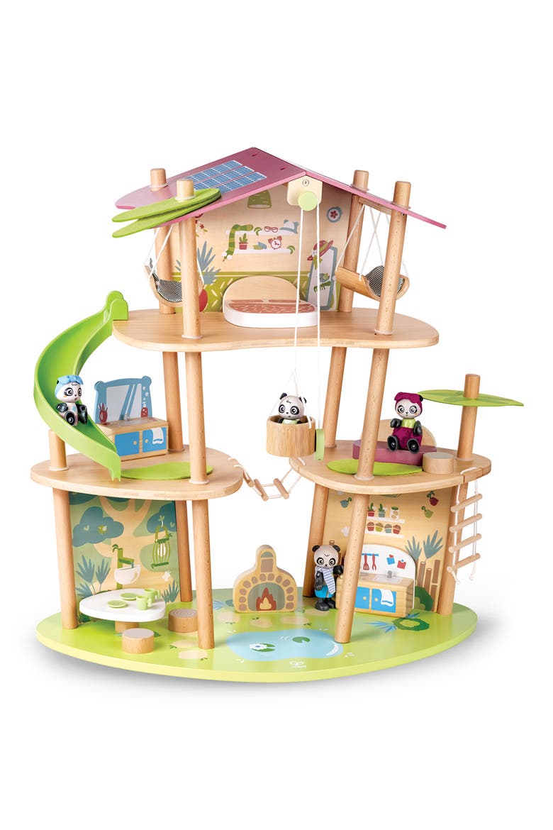 Panda's Bamboo House Playset, Main, color, MULTI