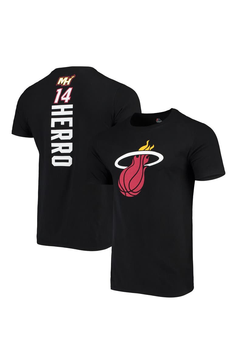 FANATICS Men's Fanatics Branded Tyler Herro Black Miami Heat Playmaker Name & Number Logo T-Shirt, Alternate, color,