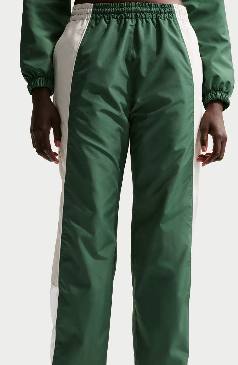 Nike Water Repellent High Waist Track Pant, Alternate, color, Fir/ Light Bone/ White/ Sail