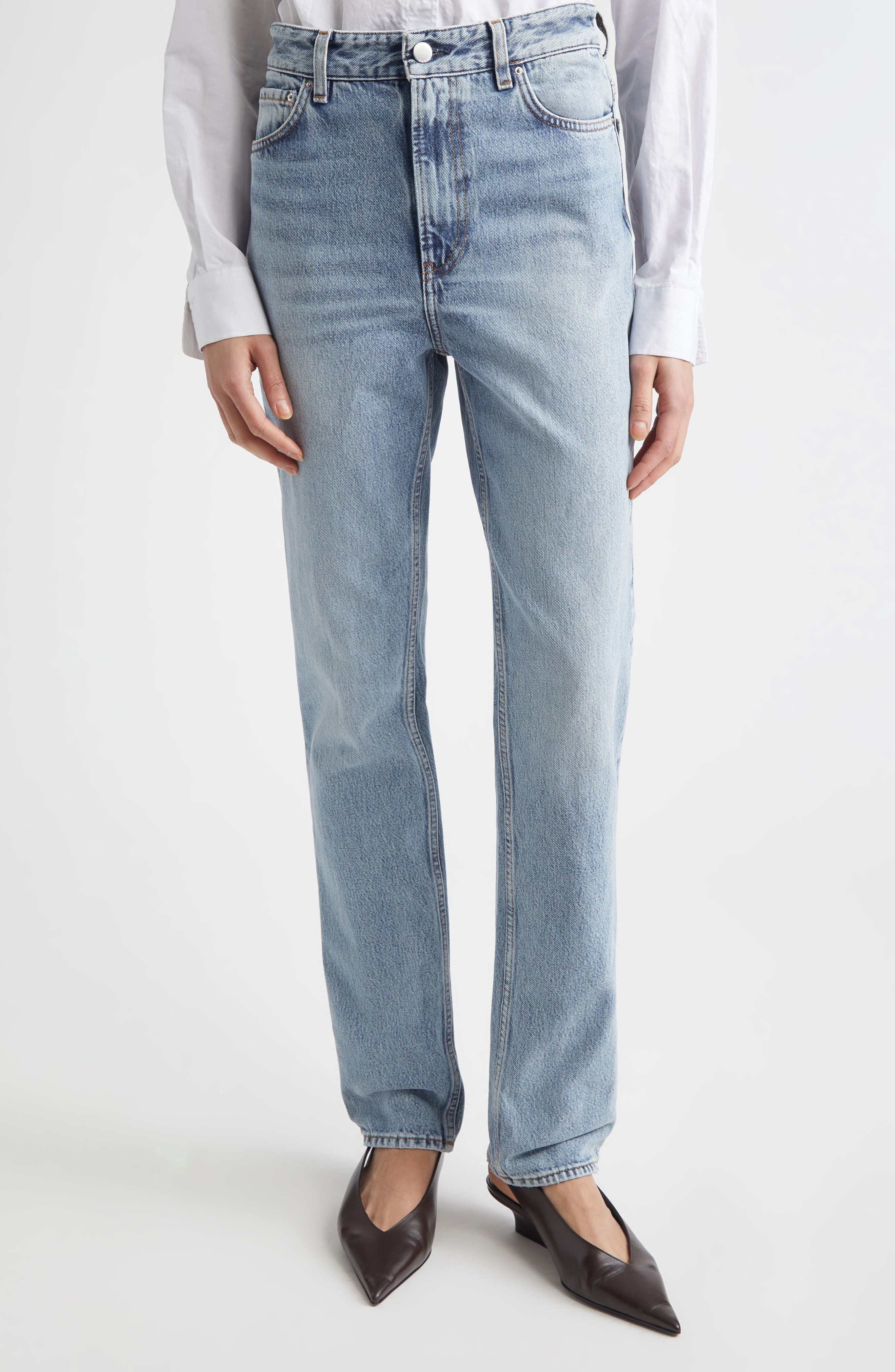 TOTEME High Waist Organic Cotton Slim Leg Jeans (Women) | Nordstromrack