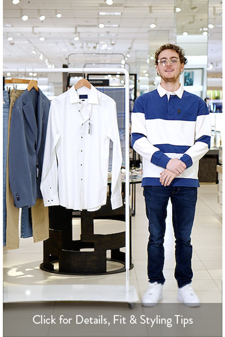 Slim Fit Neat Cotton Stretch Twill Dress Shirt video