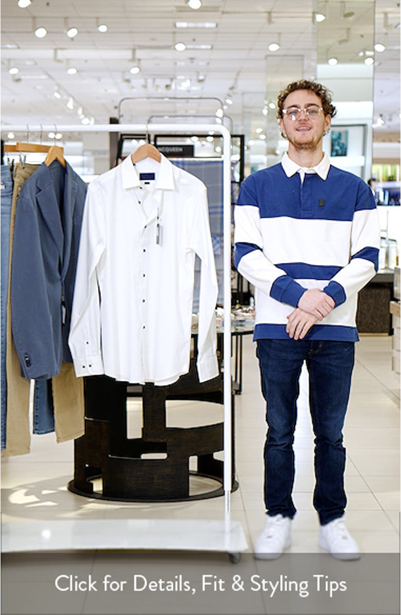 Slim Fit Neat Cotton Stretch Twill Dress Shirt, sales video thumbnail