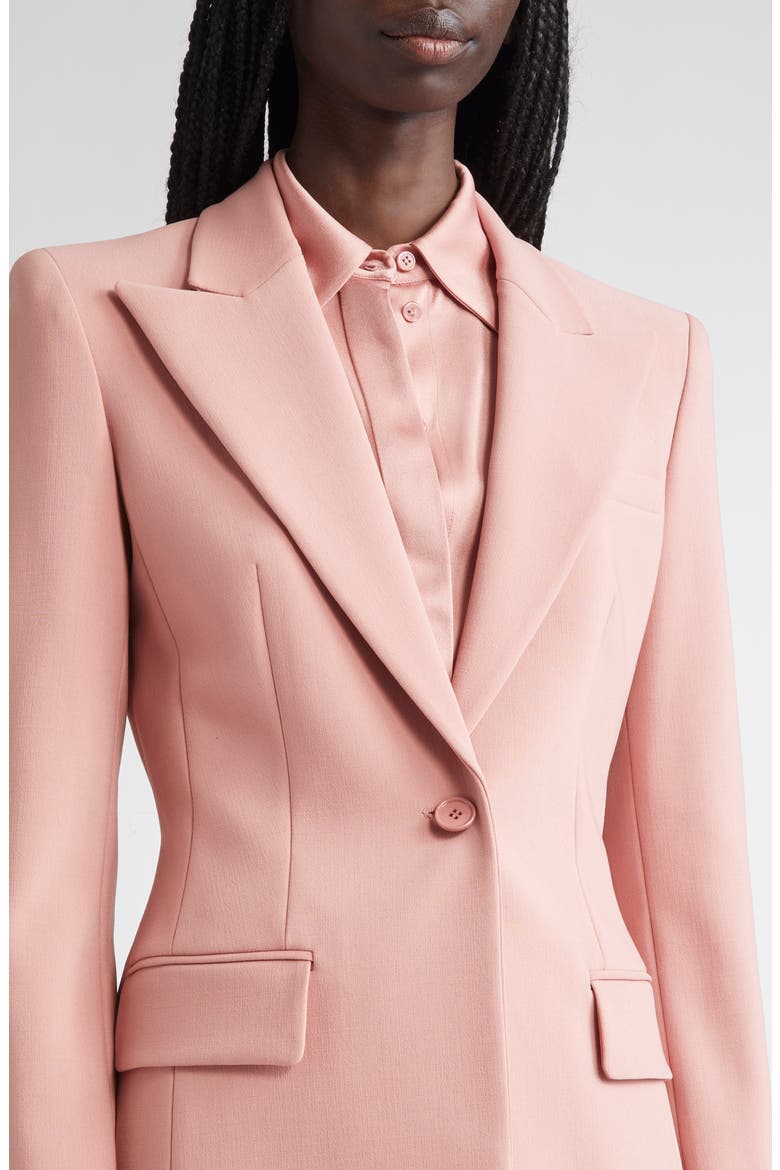 Georgina One-Button Virgin Wool Blend Blazer, Alternate, color, ROSETTE