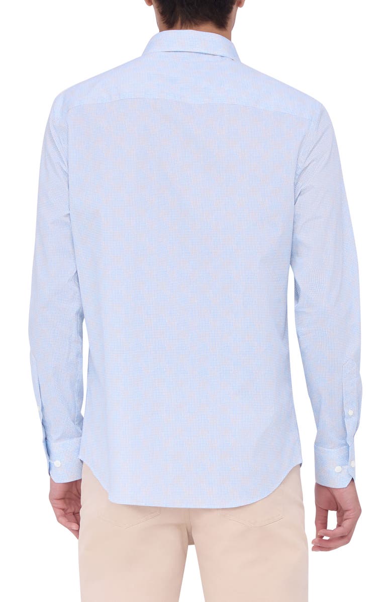 Bugatchi Axel Shaped Fit Button-Up Shirt, Alternate, color, Ice