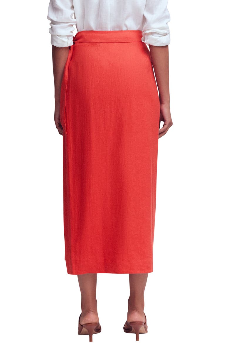 Boden Dimitra Tie-Waist Column Skirt, Alternate, color, Red Coral