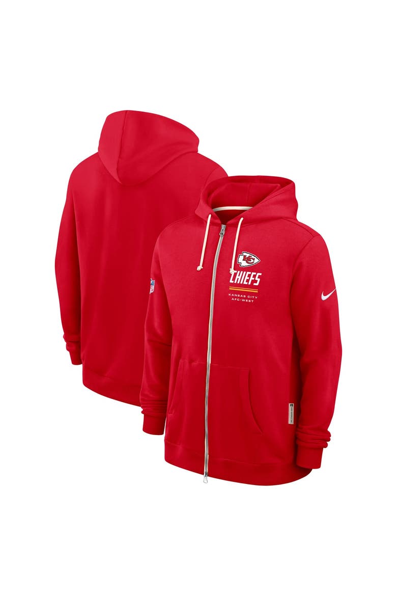 Men's Nike Red Kansas City Chiefs Sideline Standard Issue Quarterback Scramble Dri-FIT Full-Zip Hoodie, Alternate, color, Red