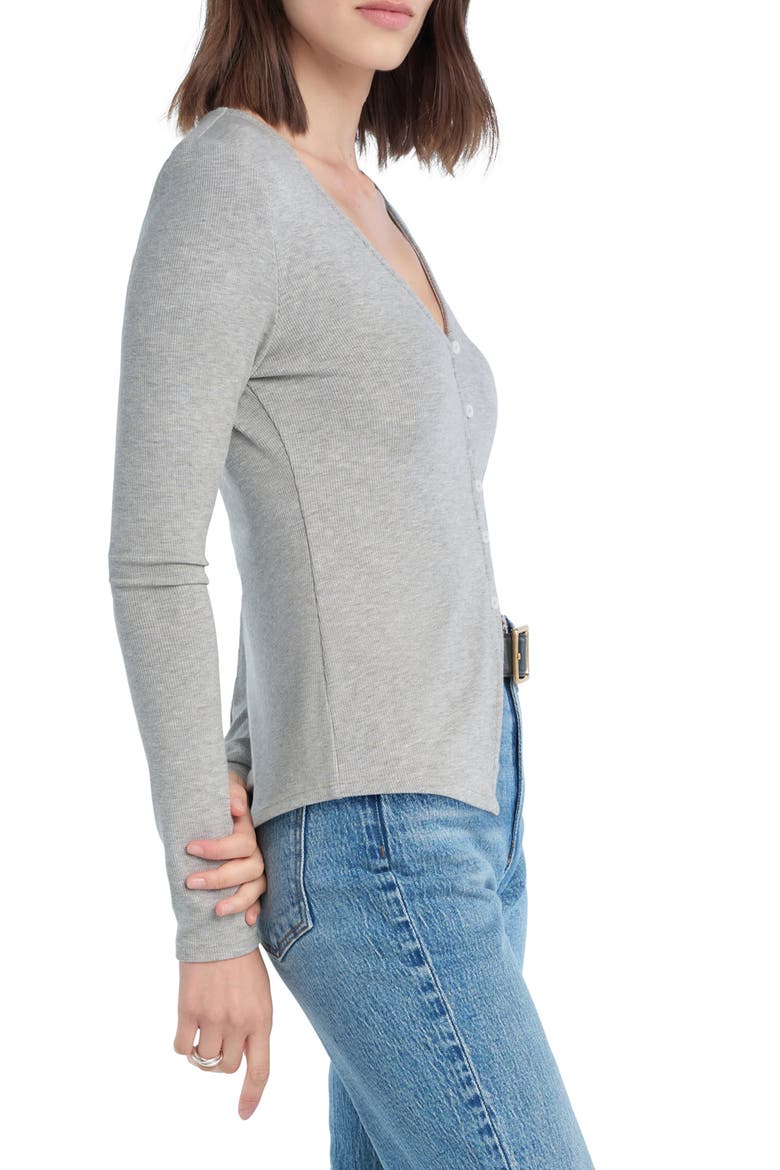 The Good Luck Long Sleeve Rib Top, Alternate, color, HEATHER GREY
