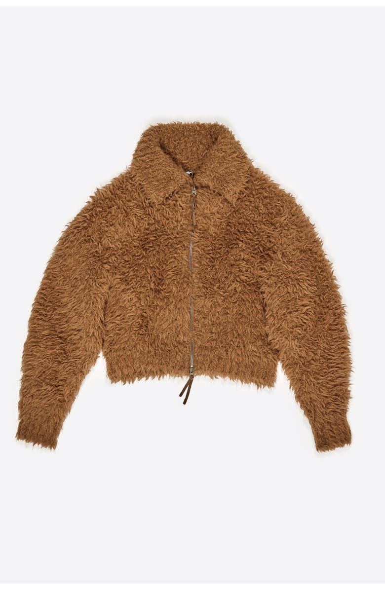 Bimba y Lola Alpaca Fur Cardigan, Alternate, color, Toffee