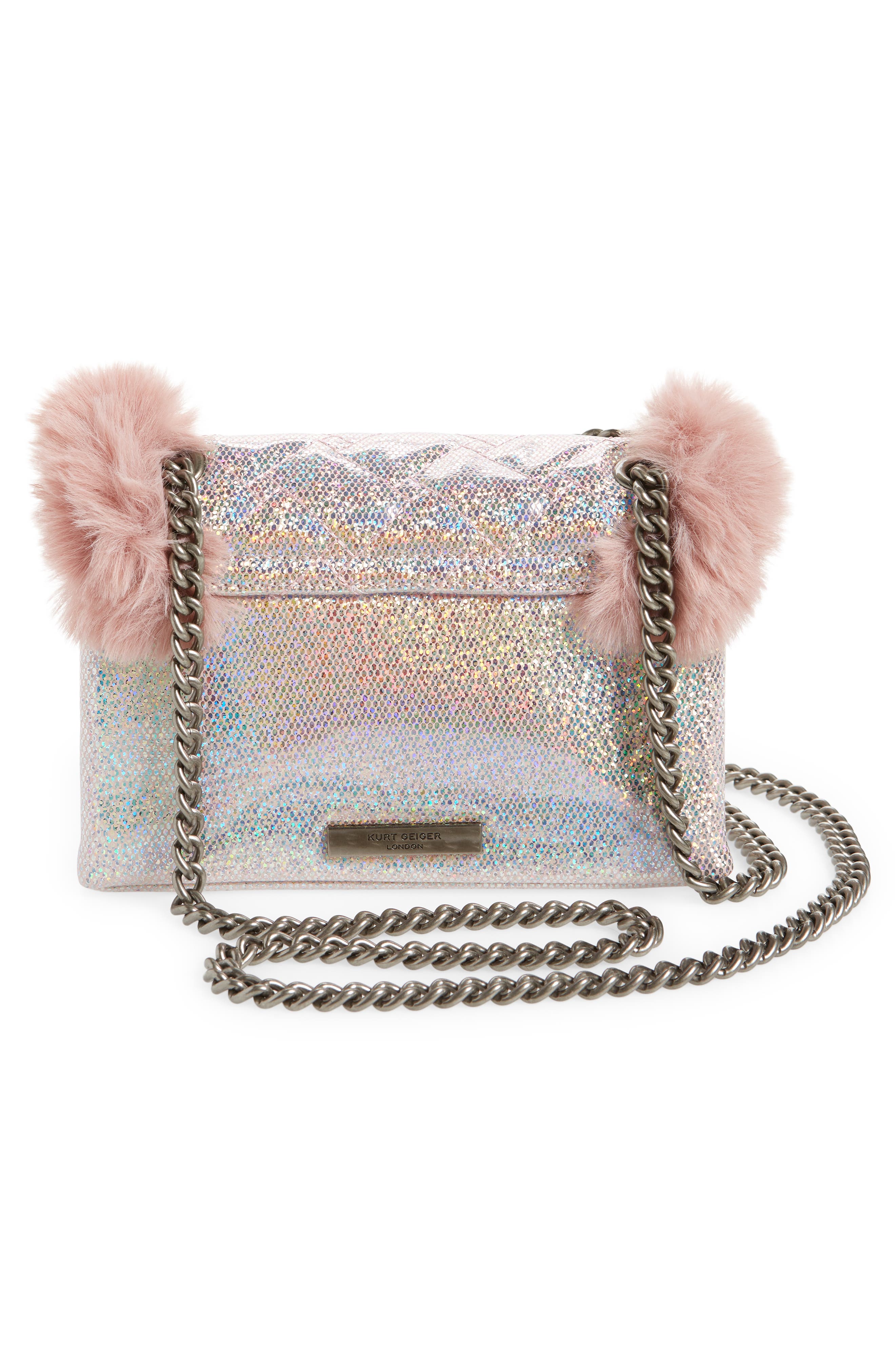 Kurt Geiger London Mini Kensington Faux Fur Crossbody Bag, Alternate, color, 