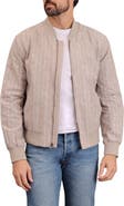 Bagatelle Pinstripe Cotton & Linen Bomber Jacket