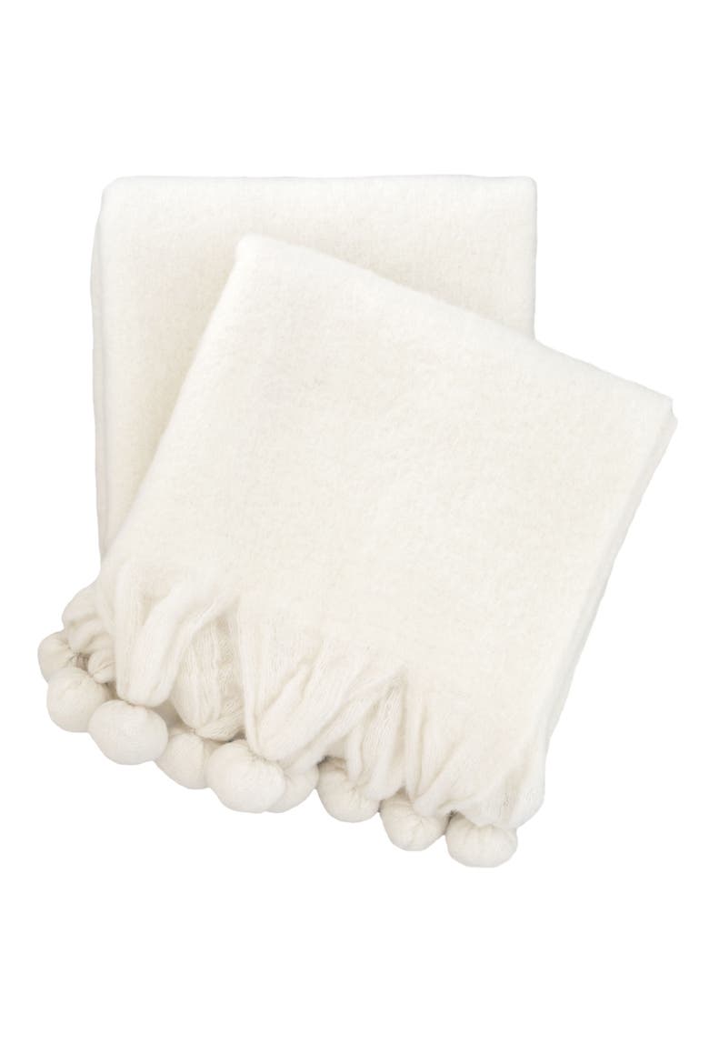 Pompom Throw, Main, color, IVORY