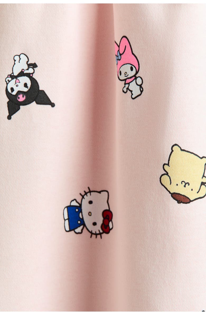 H&M Printed Sweatshirt Dress, Alternate, color, Light Pink/Sanrio