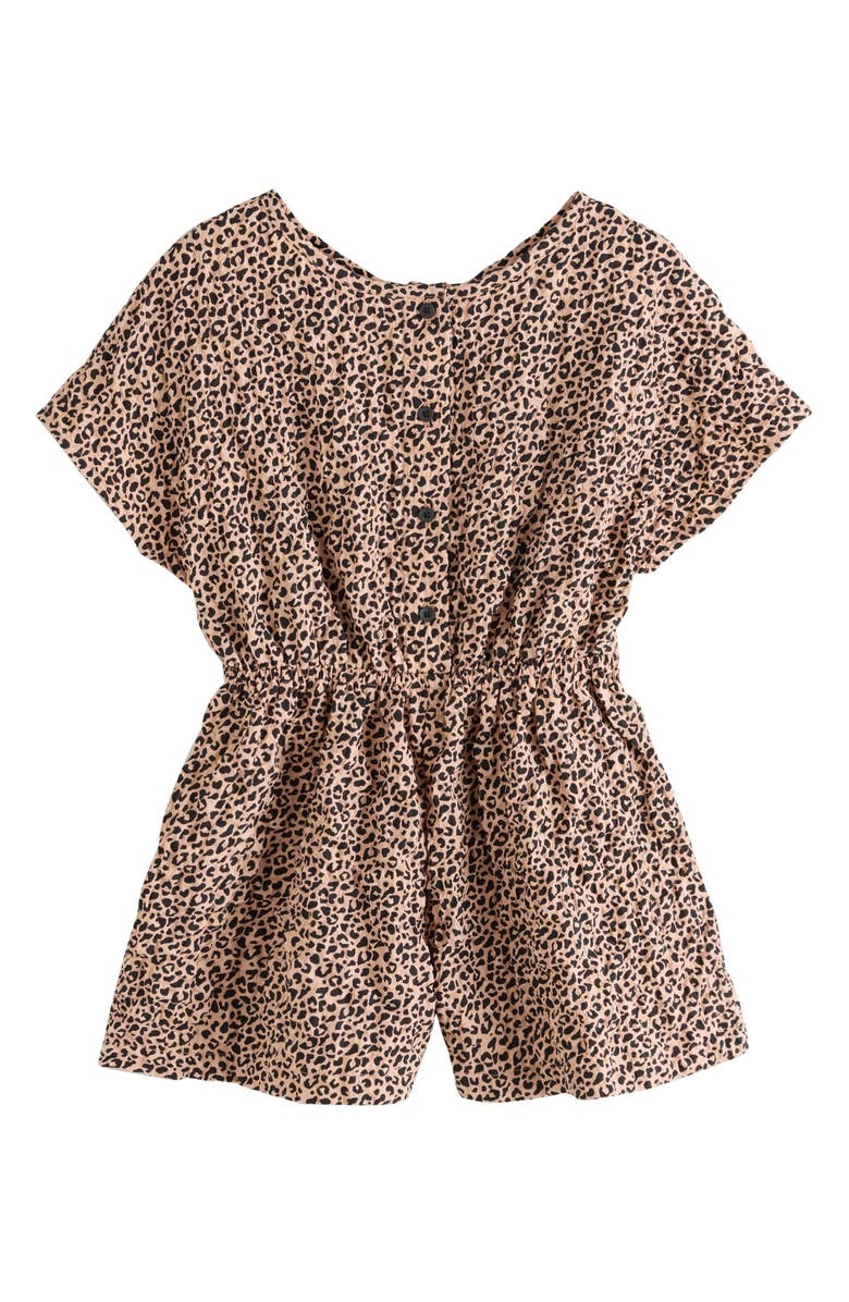 NEXT Kids' Animal Print Romper, Main, color, Brown Multi