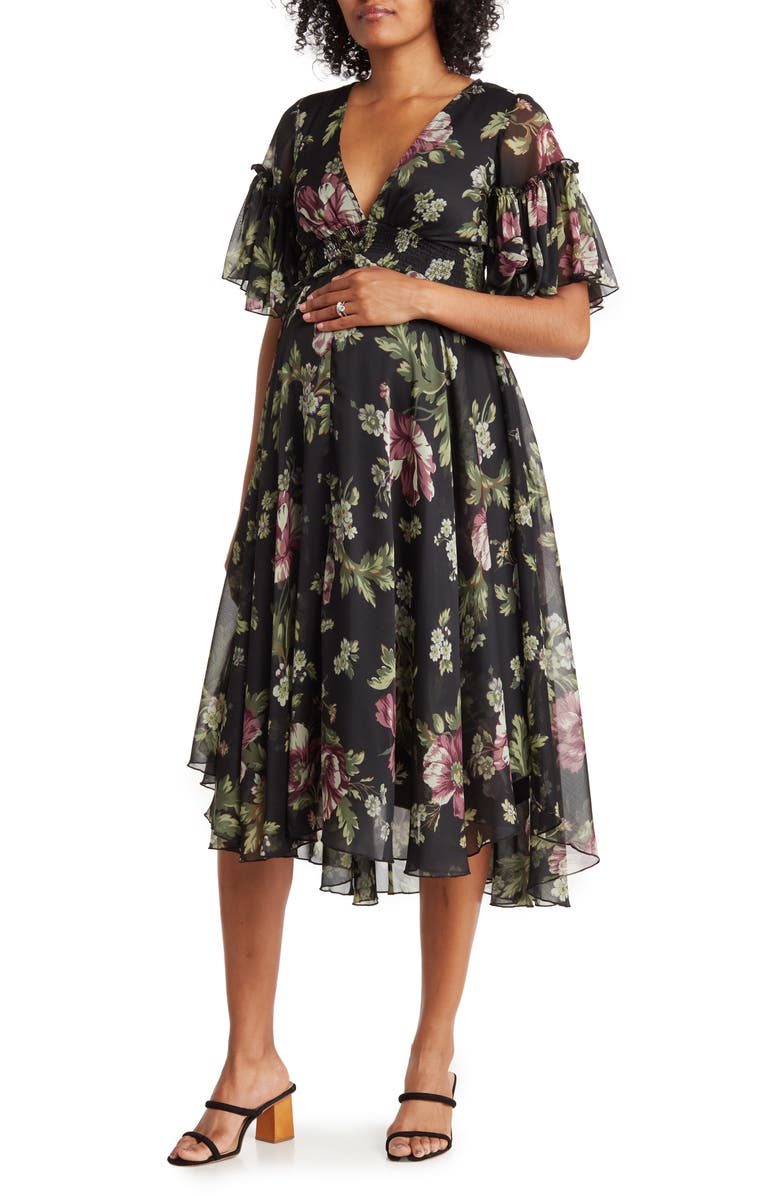 ASOS DESIGN Maternity Floral Print Dress, Main, color, 