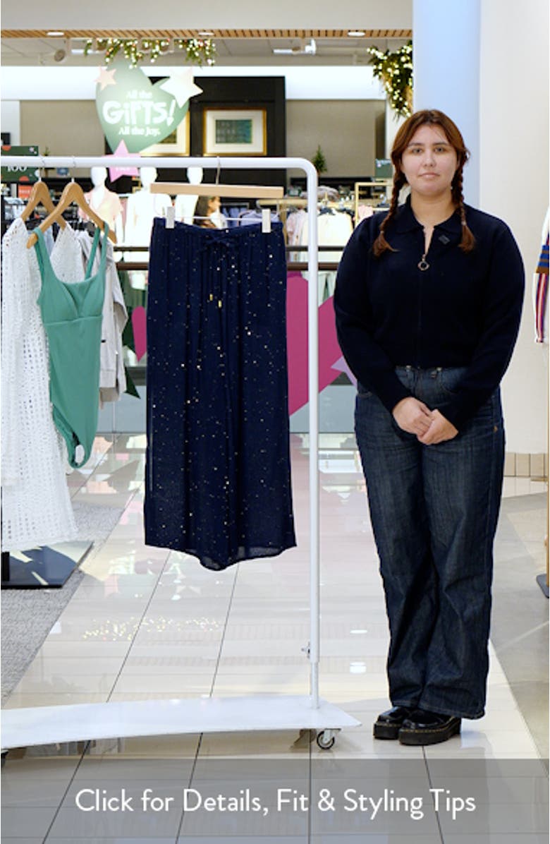 Sequin Embellished Side Slit Cover-Up Pants, sales video thumbnail