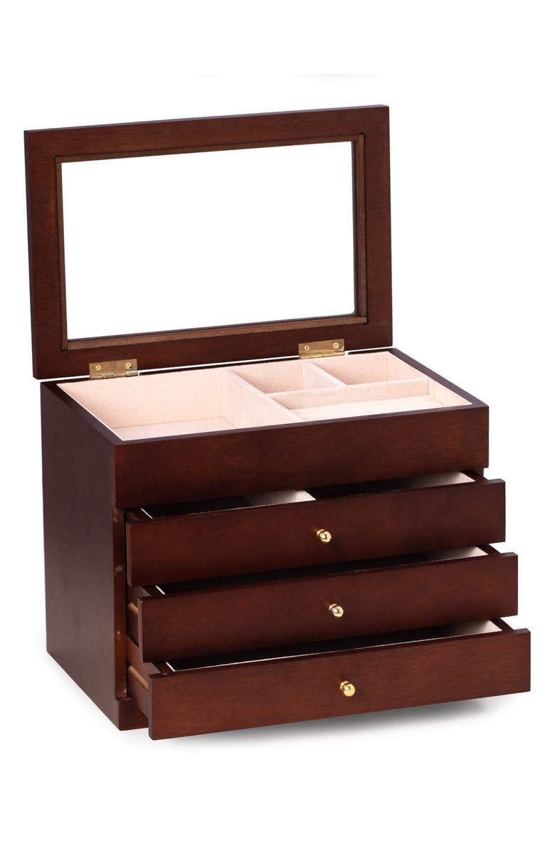 Bey-Berk Rosewood Jewelry Box, Alternate, color, Brown
