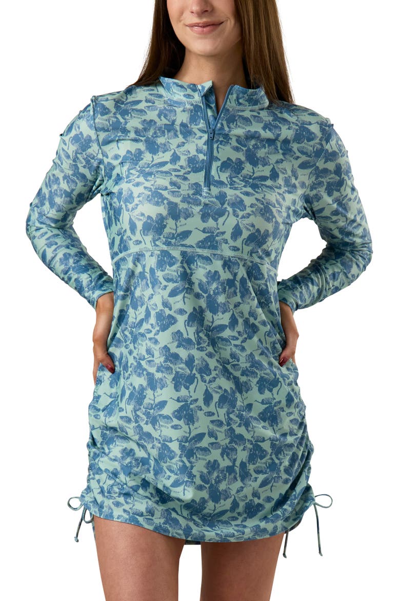 Convertible Swim Shirtdress, Main, color, Dewdrop Leaves