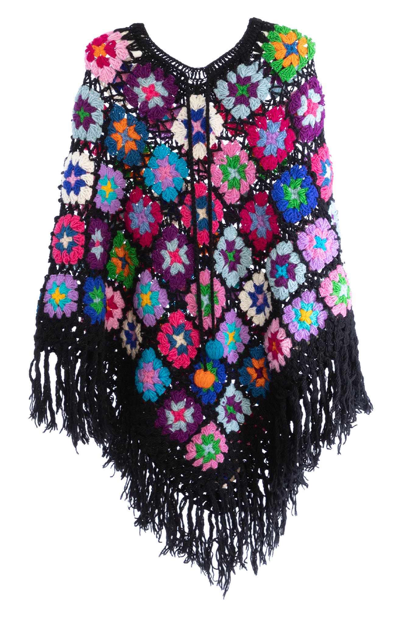 SAACHI Crochet Knit Triangle Poncho (Women) | Nordstromrack