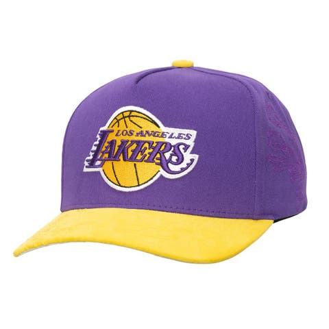 Men's Mitchell & Ness  Purple/Gold Los Angeles Lakers May Flowers Adjustable Hat