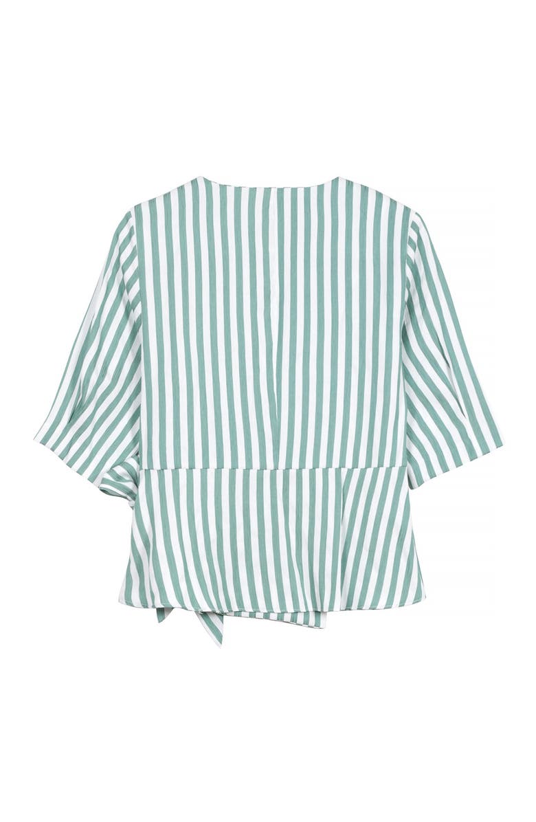 FRNCH Stripe Print Side Tie Blouse, Alternate, color, 