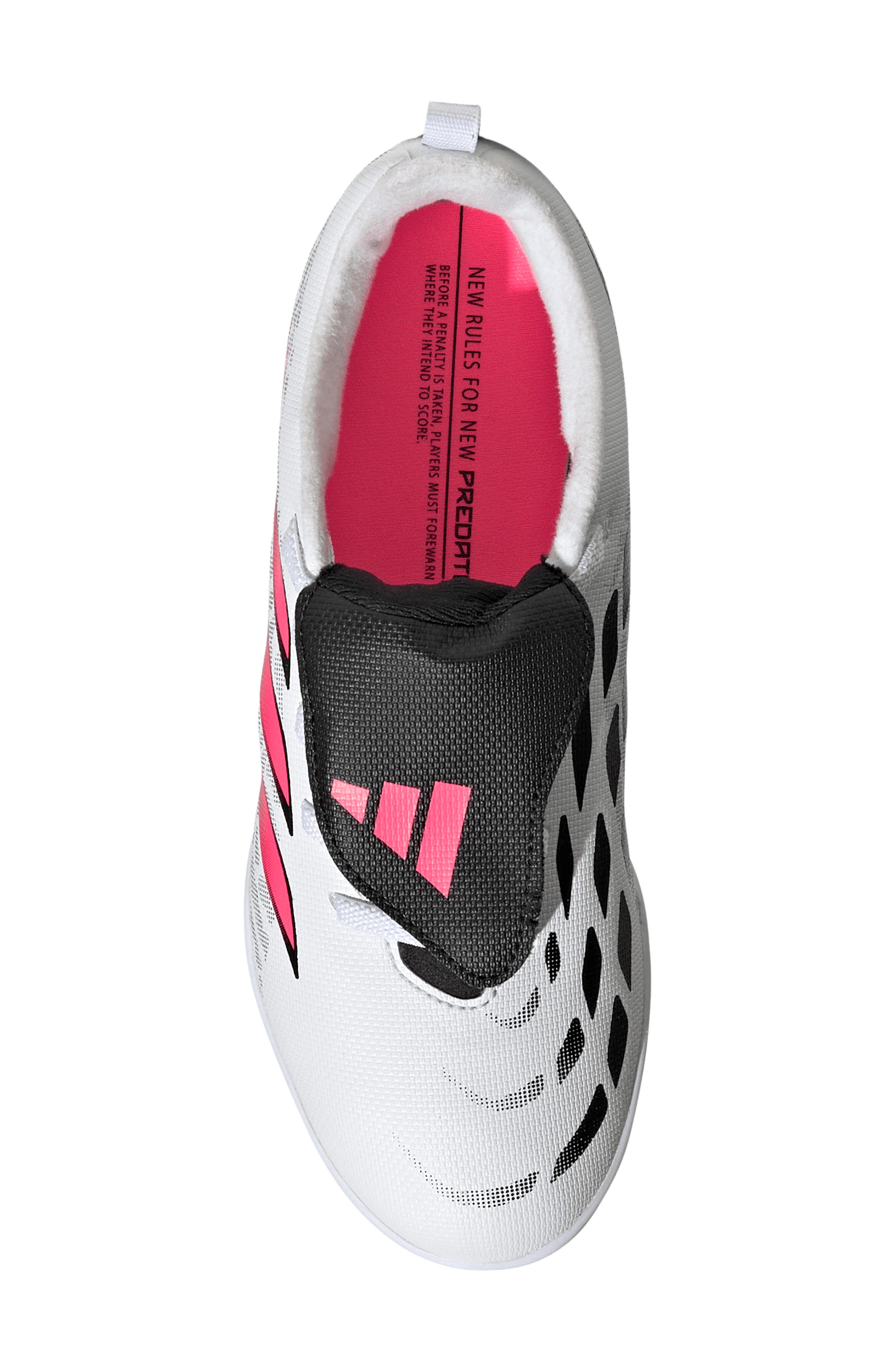 Kids' Predator Club Foldover Tongue Indoor Soccer Shoe, Alternate, color, WHITE/ TURBO/ BLACK 2