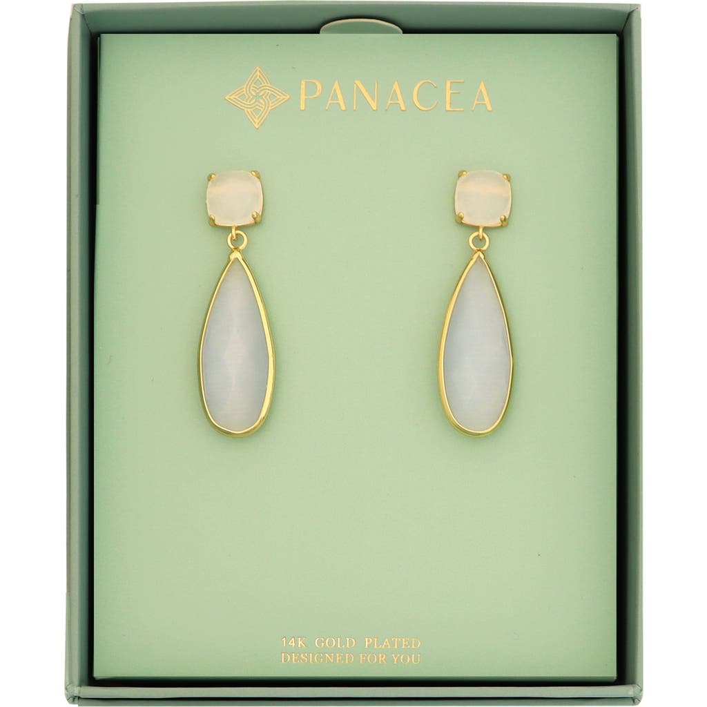 Panacea White Stone Drop Earrings In White