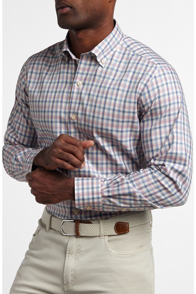Twill Check Cotton Sport Shirt, Alternate, color, DENIM/ MULTI