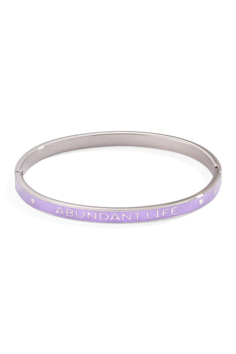 Grateful Heart Hinge Bangle Bracelet, Main, color, Silver
