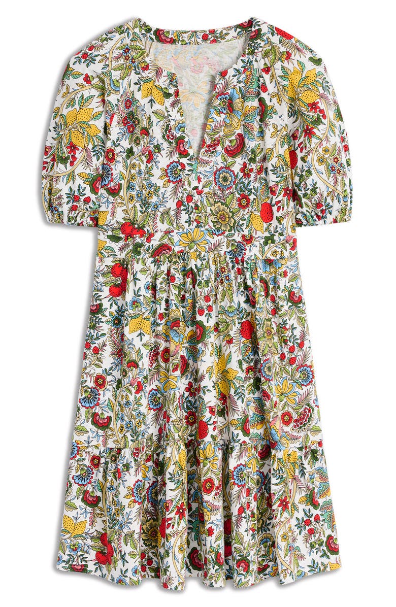 Boden Piper Floral Short Sleeve Cotton Blend Jersey Dress, Alternate, color, 
