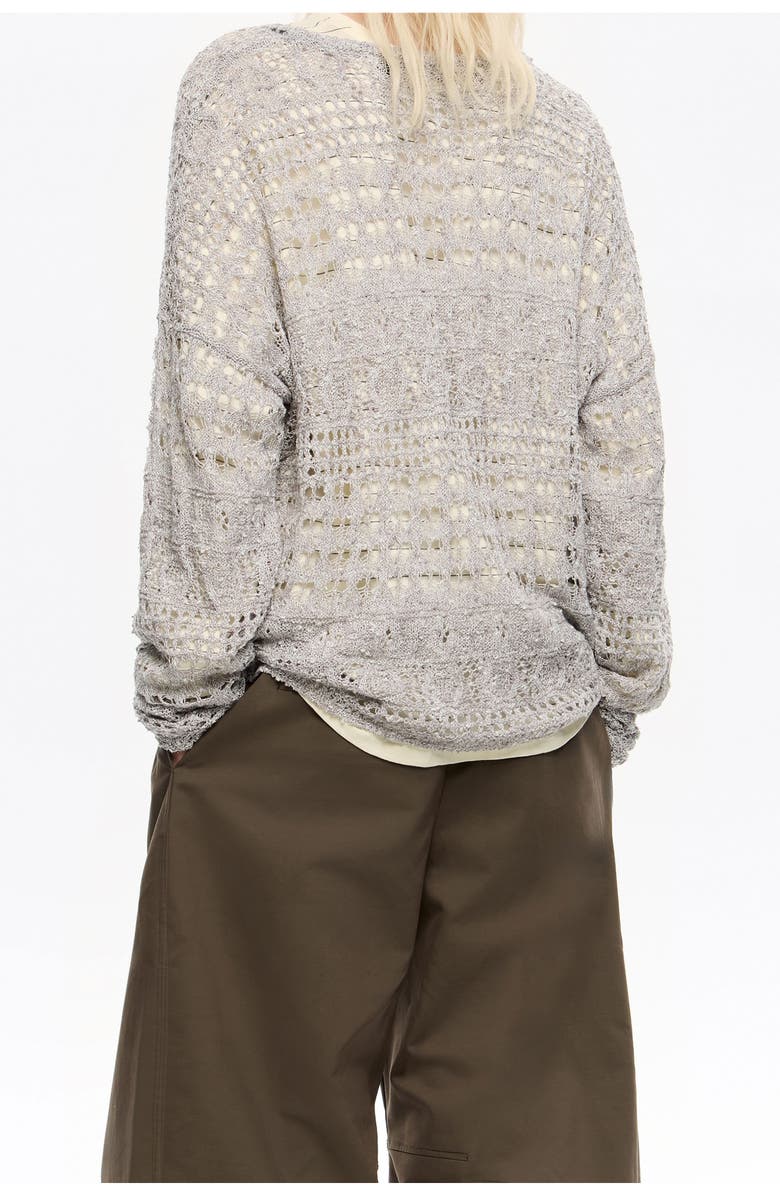 Bimba y Lola Lurex Openwork Sweater, Alternate, color, Silver