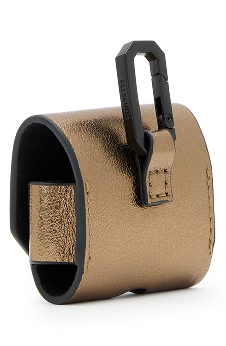 AllSaints Hex AirPod Case, Alternate, color, Warm Brass