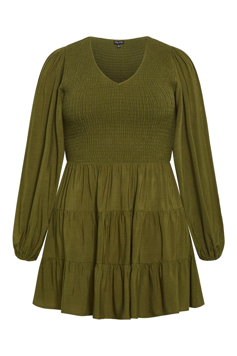 Iris Arielle Smocked Minidress, Alternate, color, GREEN