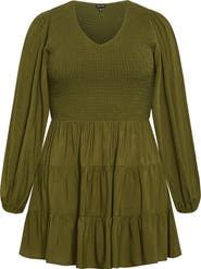 City Chic Iris Arielle Smocked Minidress