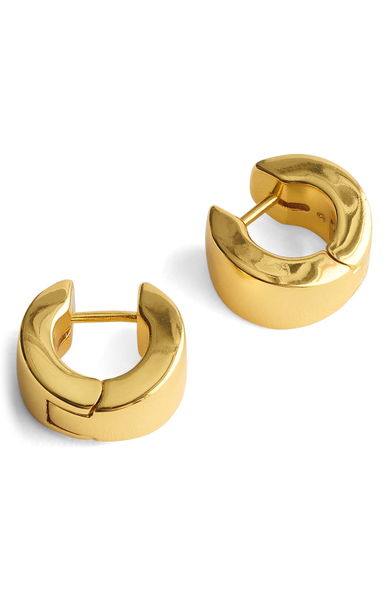 Madewell Chunky Huggie Hoop Earrings In Warm Gold