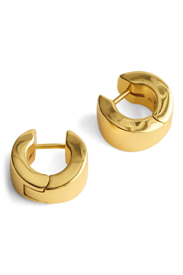 Chunky Huggie Hoop Earrings, Main, color, WARM GOLD