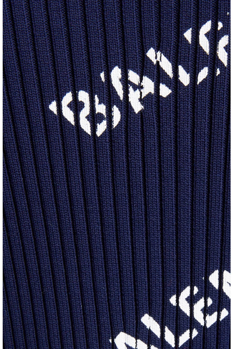 Logo Ribbed Turtleneck Sweater, Alternate, color, NAVY/ WHITE