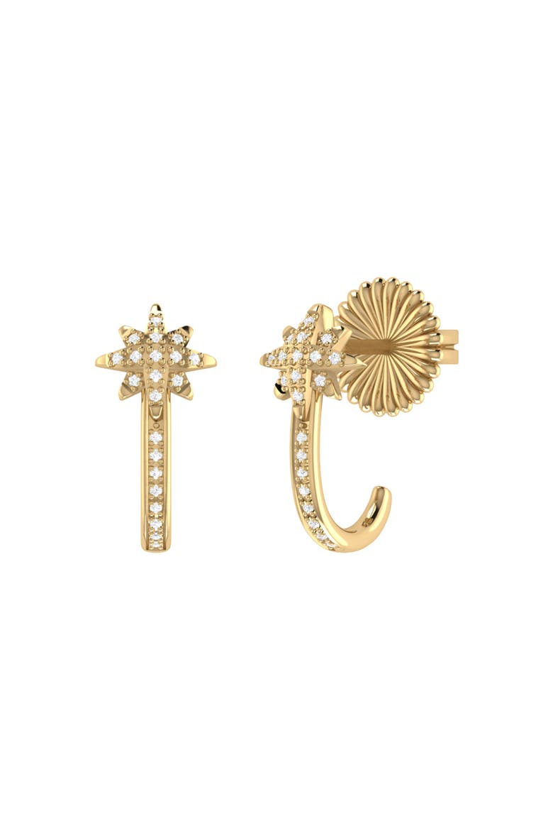North Star Sterling Silver Diamond Earring, Main, color, 14KT Gold Vermeil on Sterling