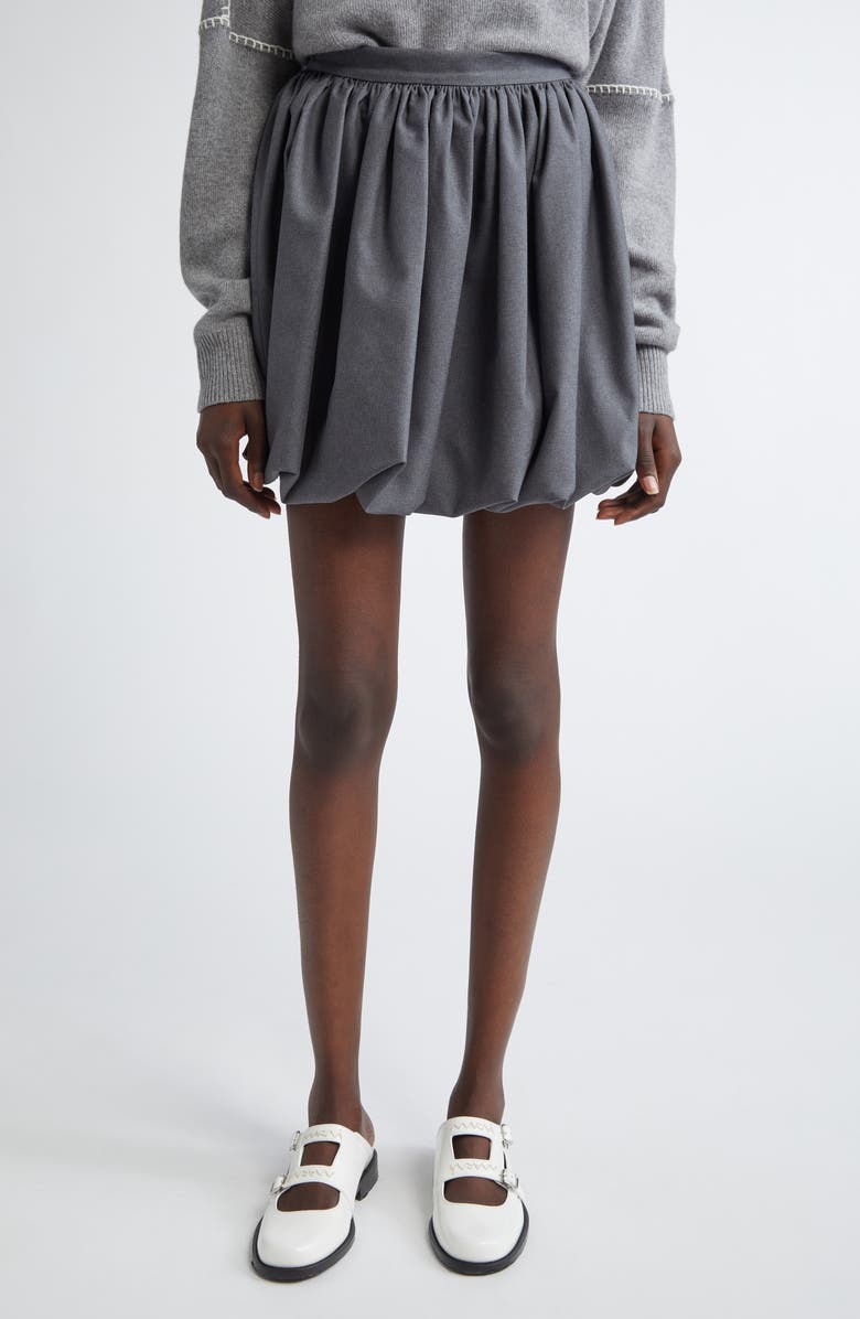 Marni Virgin Wool Balloon Miniskirt, Main, color, 