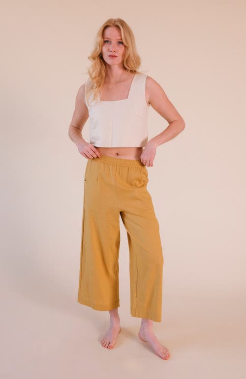 Poplinen Nin Linen Pant In Gold