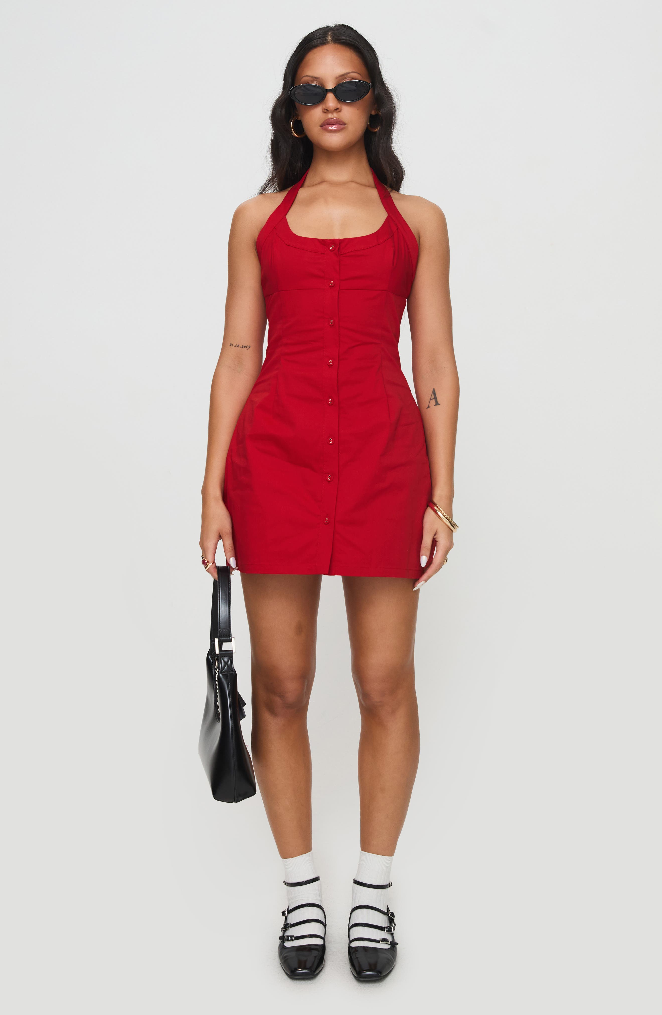 mallorie halter mini dress red Mallorie Halter Mini Dress Red