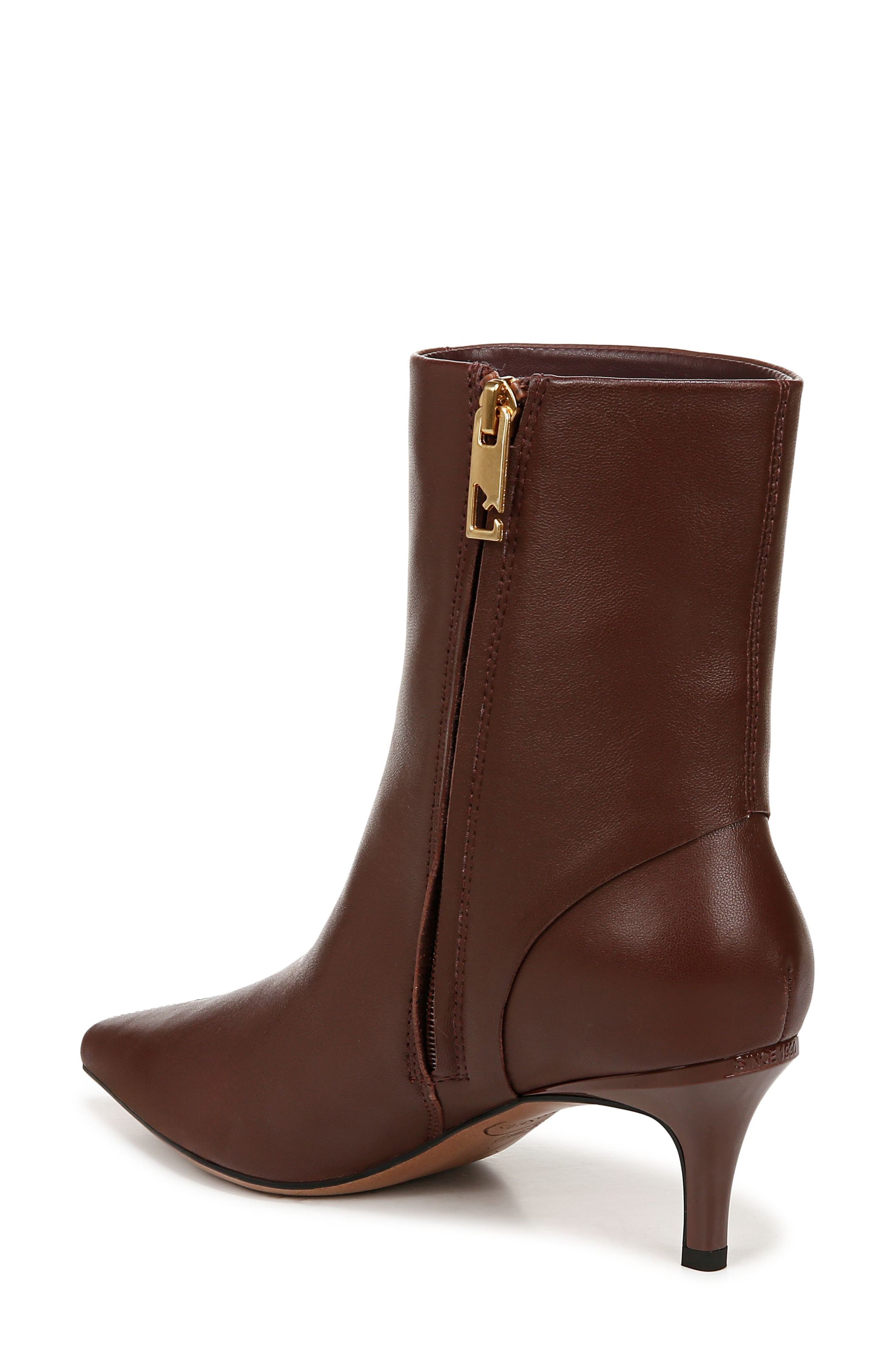 Franco Sarto Anna Pointed Toe Bootie, Alternate, color, Dark Brown