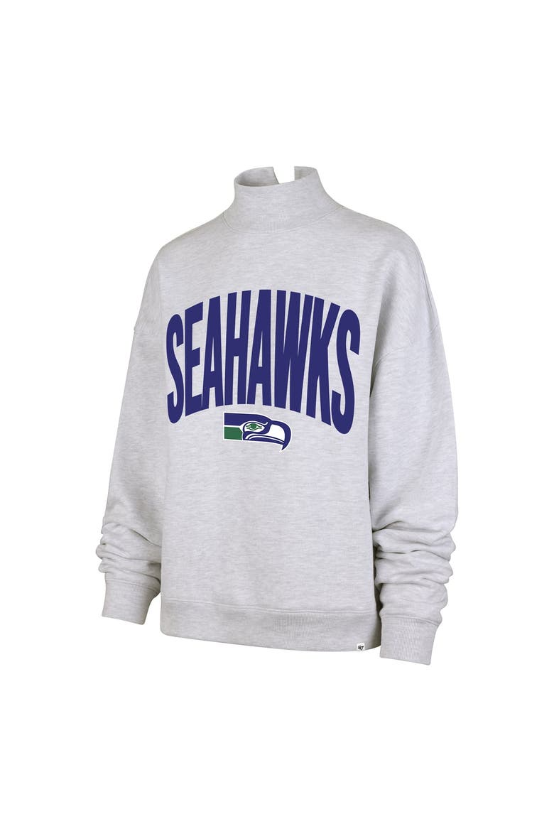 Women's '47  Gray Seattle Seahawks Subtle Muse Mock Neck Sweatshirt, Alternate, color, Gray