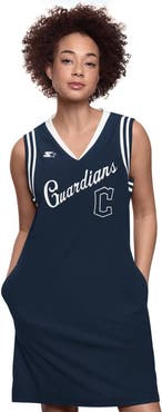 STARTER Women's Starter  Navy Cleveland Guardians Fast Track Sneaker V-Neck Dress