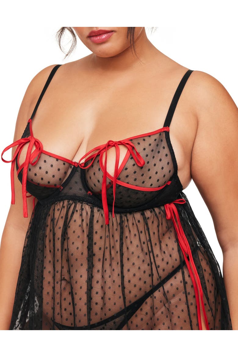 Noemi Babydoll Lingerie, Alternate, color, Black