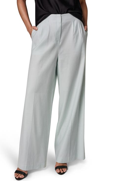 Wide Leg Linen Blend Pants