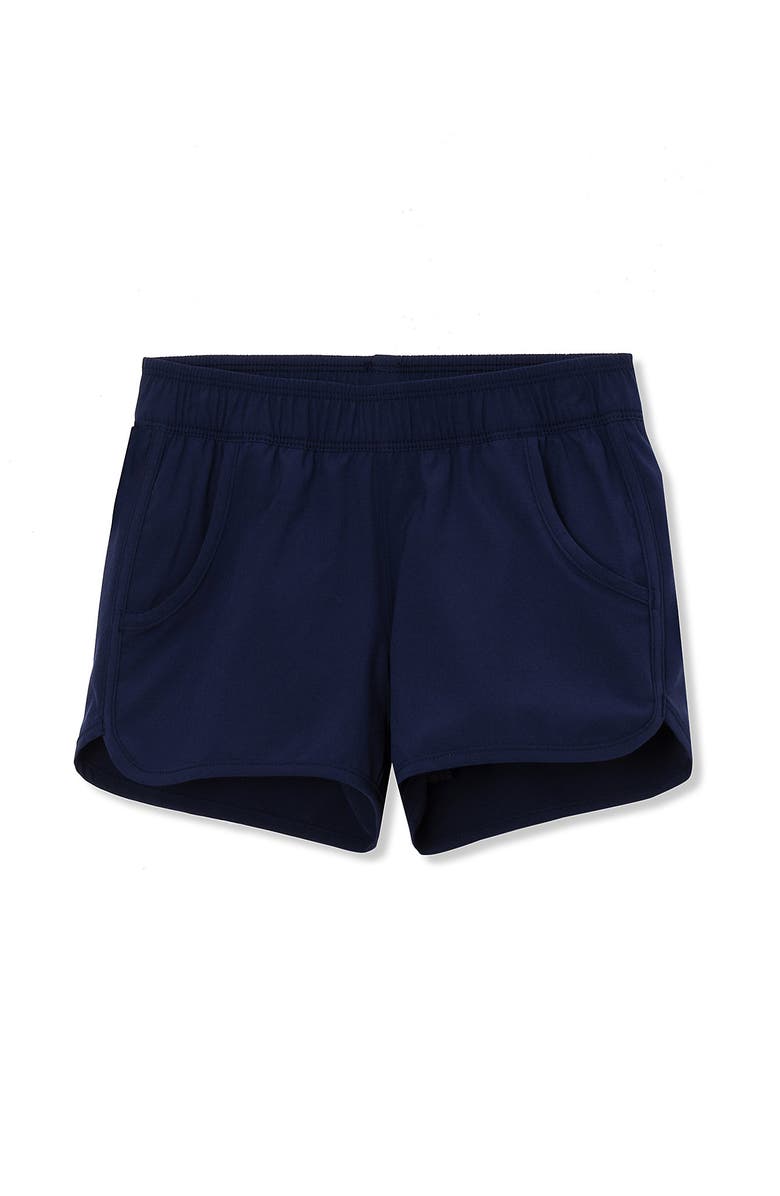Lands' End Girls Slim Stretch Woven Comfort Waist Swim Shorts, Main, color, Deep Sea Navy