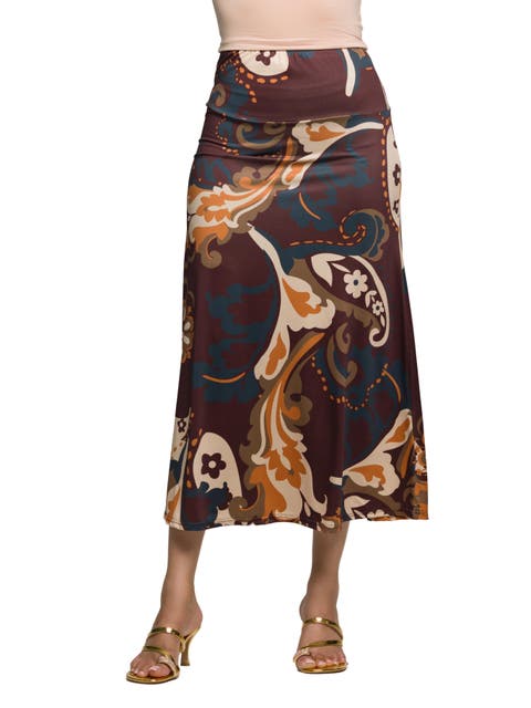 Elastic Waist Maxi Skirt Print