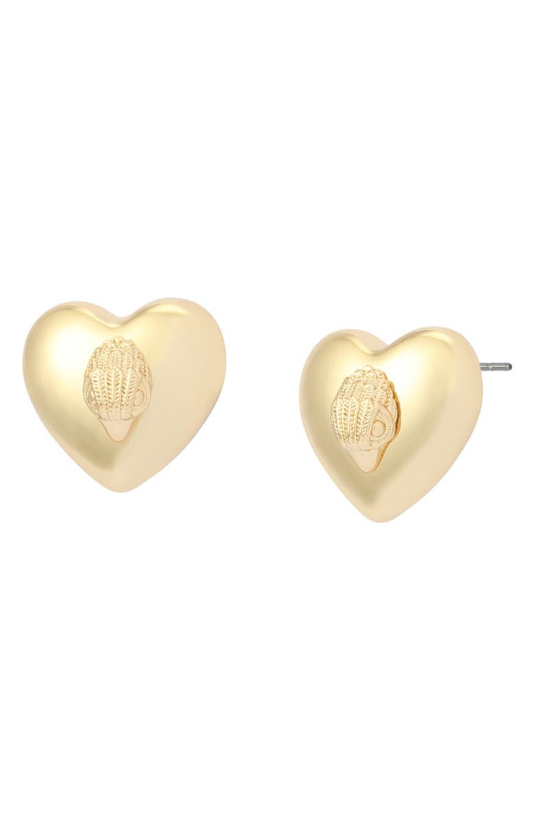 Kurt Geiger London Eagle Heart Stud Earrings, Main, color, Gold