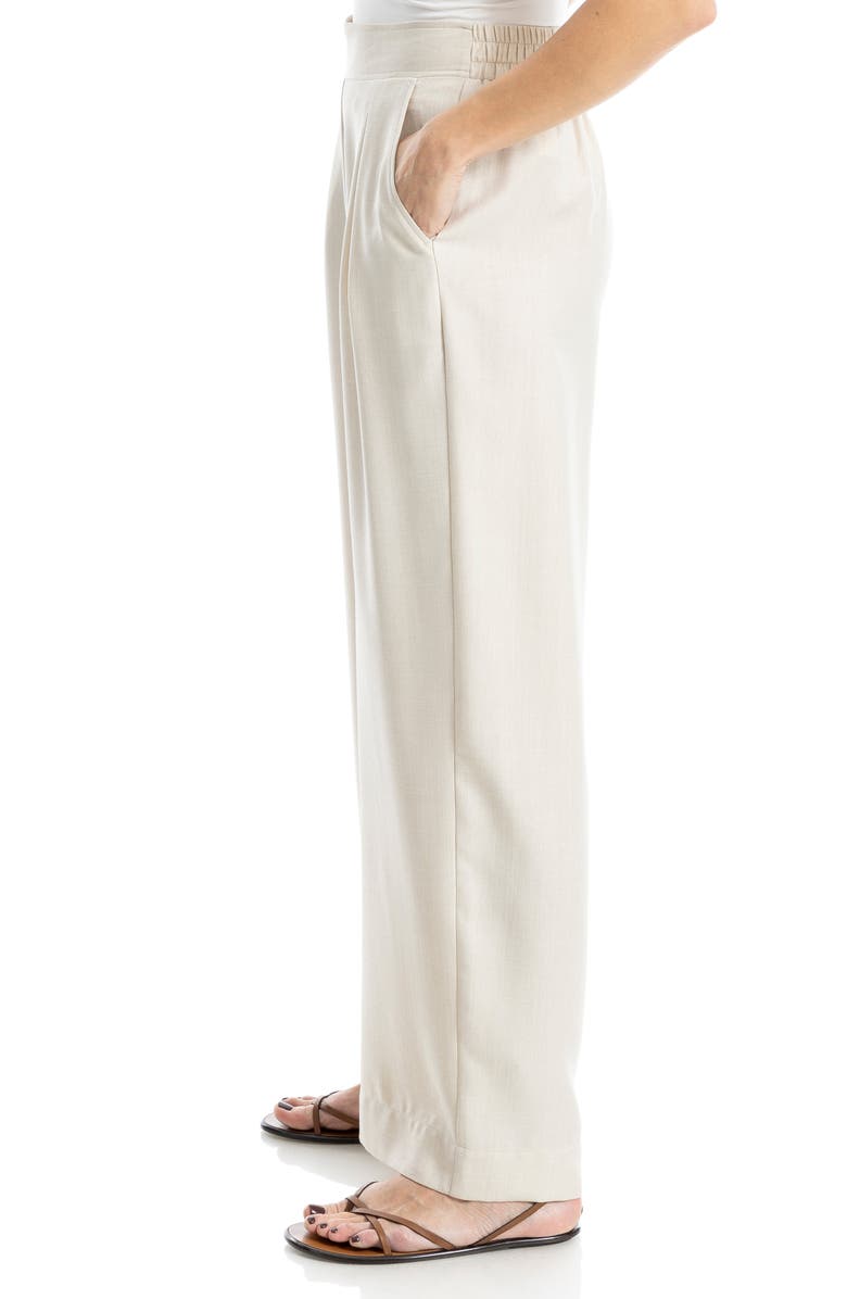 MAX STUDIO Soft Pleat Pull-On Trousers, Alternate, color, Heather Oatmeal